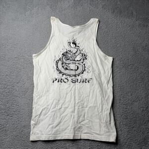Vintage Pro Surf Hawaii Tank Top Men's Medium White Graphic Sleeveless Y2K